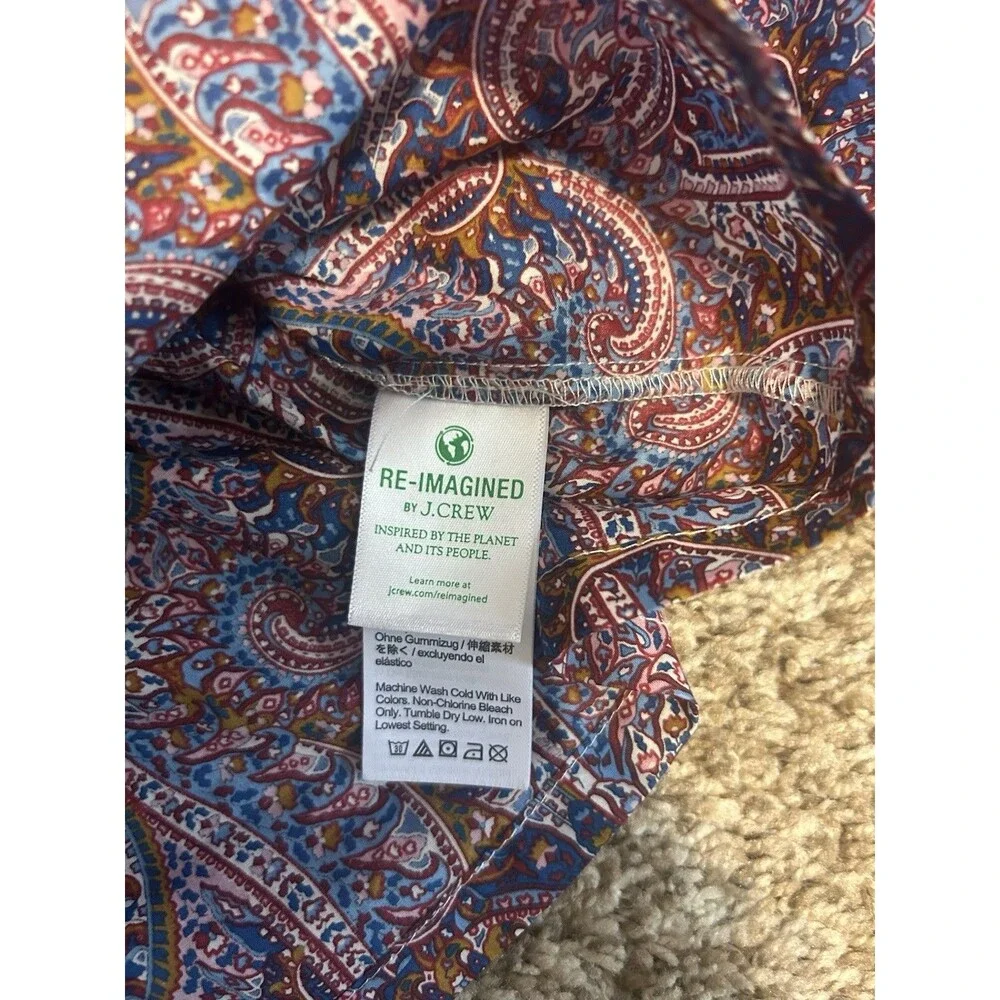 J. Crew Puff-sleeve Smocked Top Liberty® Tropical Prince print Romantic Women S